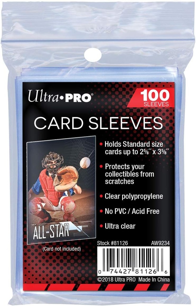 [ACC-SH-ULPSL81126] Ultra Pro Sleeves: Standard Soft (Penny Sleeves) 100CT