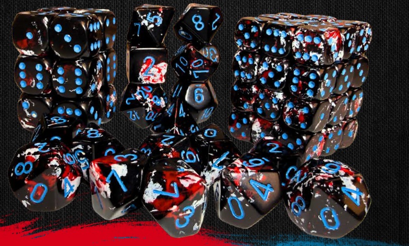 [ACC-SH-CHX24408] Chessex Brush Dice Dark Side 7 Die Set