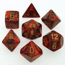 [ACC-SH-CHX27414] Chessex: Scarab Scarlet/Gold 7-Die Set